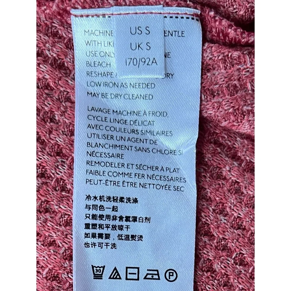 Free People Pink Henley Waffle Long Sleeve Shirt Top   Women's Size Small